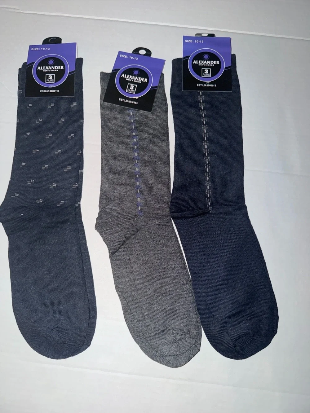 Men’s Dress Socks - Navy & Gray - 3-Pack